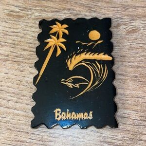 Bahamas wooden travel souvenir magnet